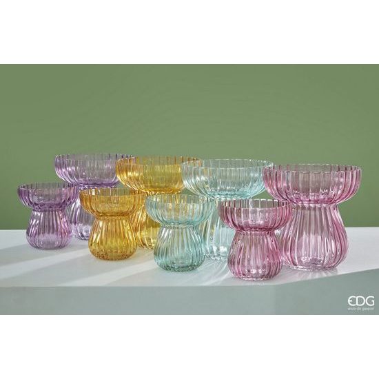 Jarná sklenená váza Bifold 1ks, 15,5x15 cm