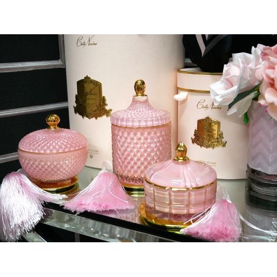 Côte Noire - Large Art Deco svíčka Pink & Gold, Růžové šampaňské