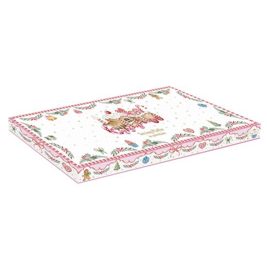 Vianočný porcelánový podnos s vláčikom Sweet Christmas 37x14cm, Easy Life