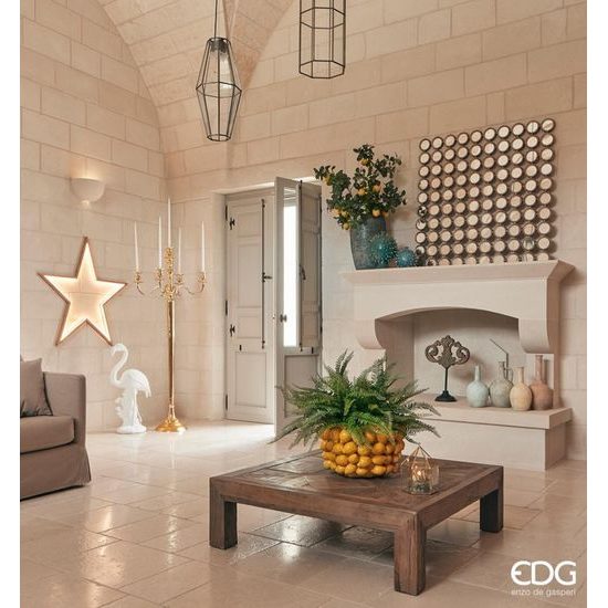 Keramická váza/kvetináč Chakra Lemon žltá, 24x42 cm