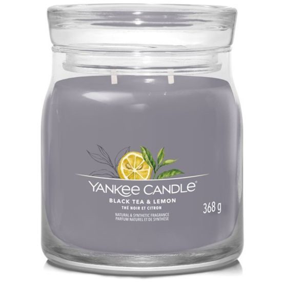 Yankee Candle - Signature vonná sviečka Black Tea & Lemon, 368g