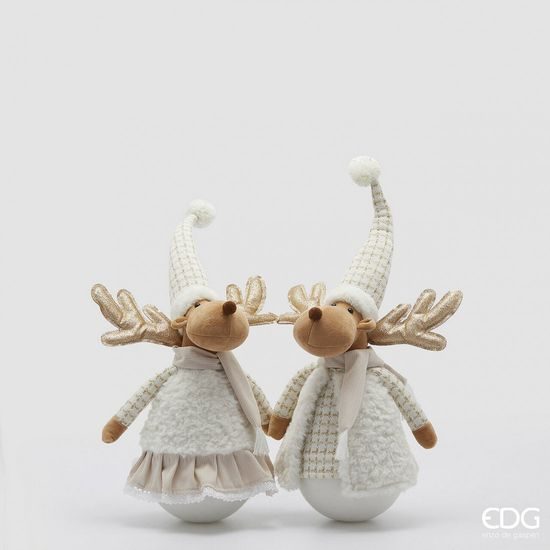 Vánoční dekorace figura sob Renna bílo-béžový 1ks, 55cm