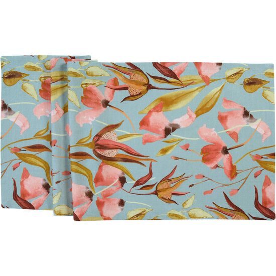 Behúň na stôl Eliza modrý s kvetmi 50x140cm, Sander