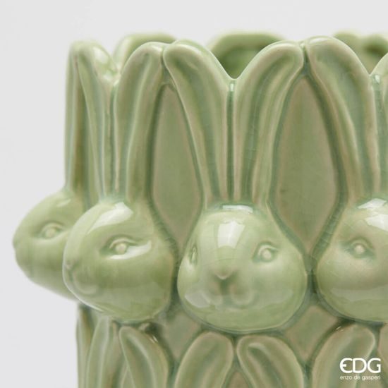 Keramická váza Easter Rabbit zelená, 32x16 cm