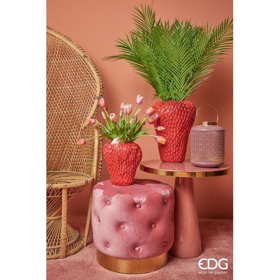 Váza v tvare jahody červená, 37x 25 cm