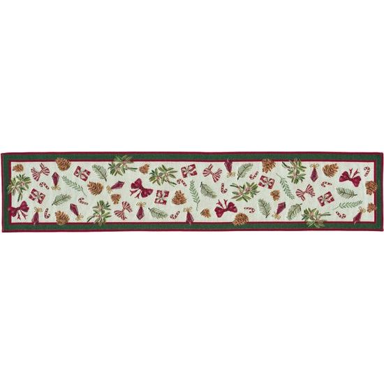Vianočný gobelínový behúň Xmas Ornaments 20x96 cm, Sander