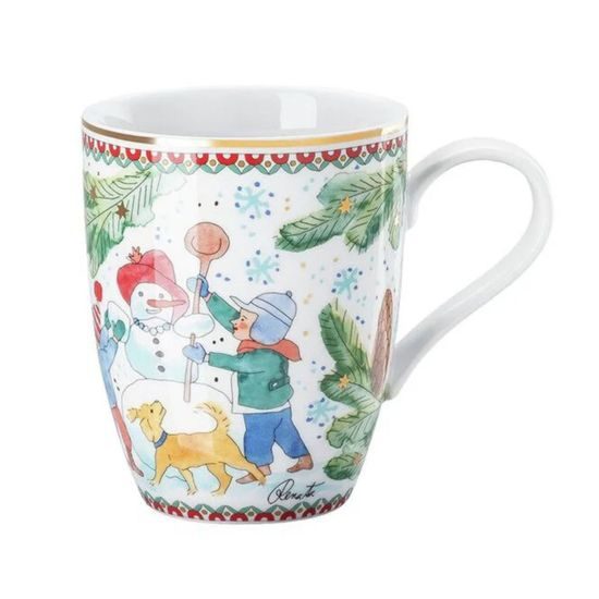 Vánoční hrnek Děti stavějí sněhuláka, Vánoční radovánky 2025 360ml, Rosenthal