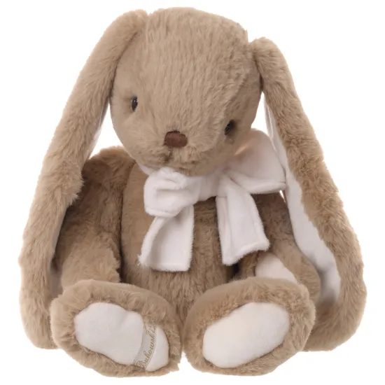Plyšový zajíček Patrick s mašlí na krku hnědý, 40 cm