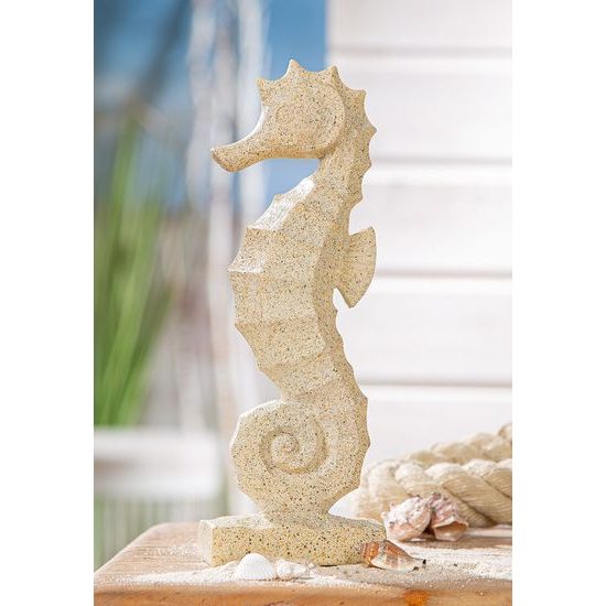 Dekorace figura mořský koník přírodní, 5x8,5x24 cm