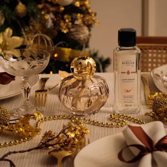 Maison Berger Paris - Dárková sada: Katalytická lampa Rosalie šedá + Intenzivní třpyt, 250 ml