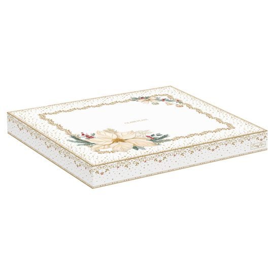 Vánoční skleněný talíř vánoční hvězda White Elegance 27cm, Easy Life