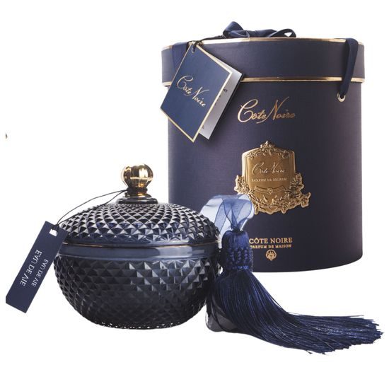 Côte Noire - Round Art Deco sviečka Navy & Gold, Eau de Vie