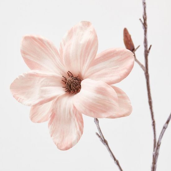 Větvička magnolie s flitry růžová, 91 cm