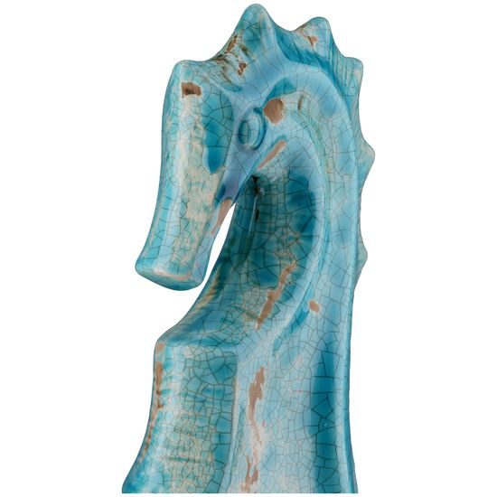 Keramická dekorace mořský koník modrý, 24x24x4 cm