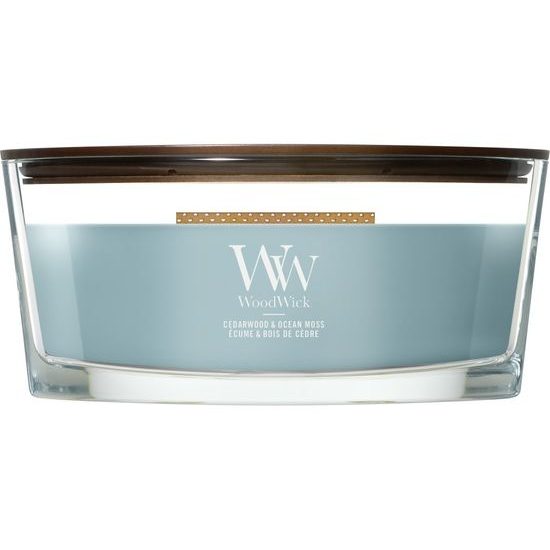 WoodWick - Cedarwood & Ocean Moss, svíčka loď 453.6 g