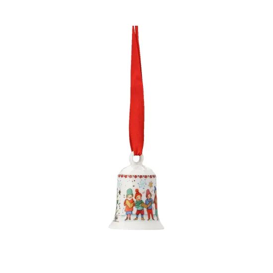 Vánoční porcelánová ozdoba zvonek Zpěváčci Christmas Sounds 5 cm, Rosenthal