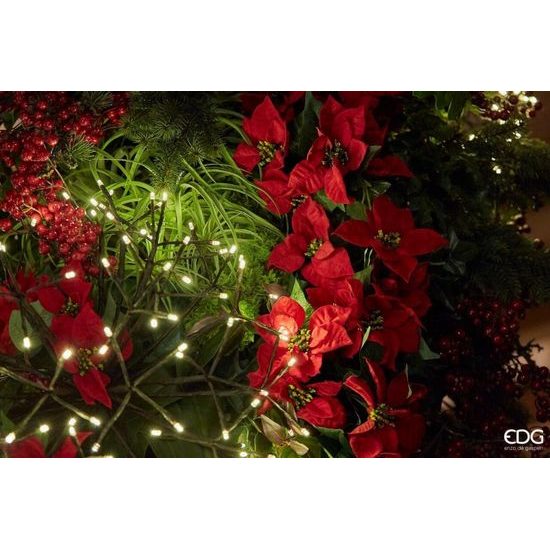 Vetvička umelá kvetina vianočná hviezda červená, 30 cm