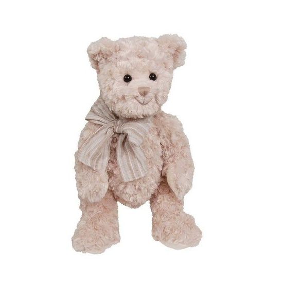 Plyšový medvídek Pierrot s velkou mašlí hnědý, 40 cm