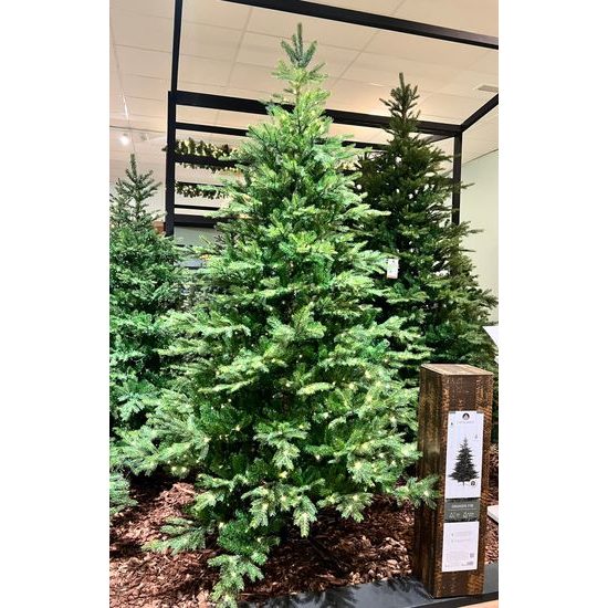 Vianočný umelý stromček s LED osvetlením a kovovým stojanom, 132x180 cm