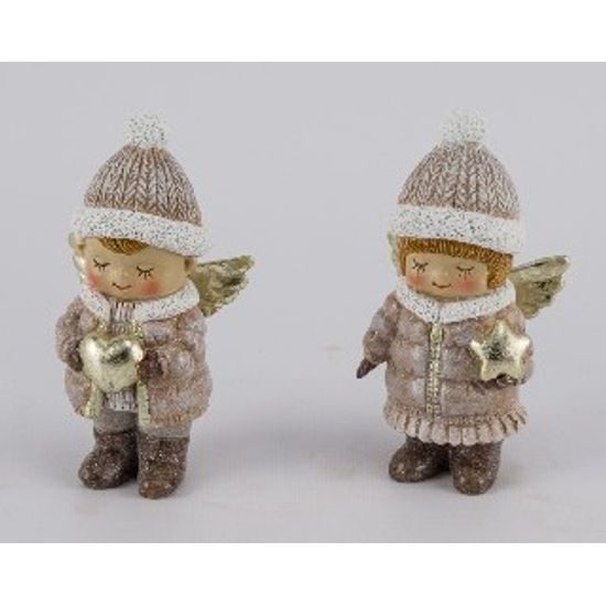 Vánoční dekorace andělíček chlapeček/holčička 1ks, 4,5x3,5x8 cm