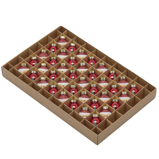 Vánoční sada skleněných mini ozdob 40ks, 2 cm