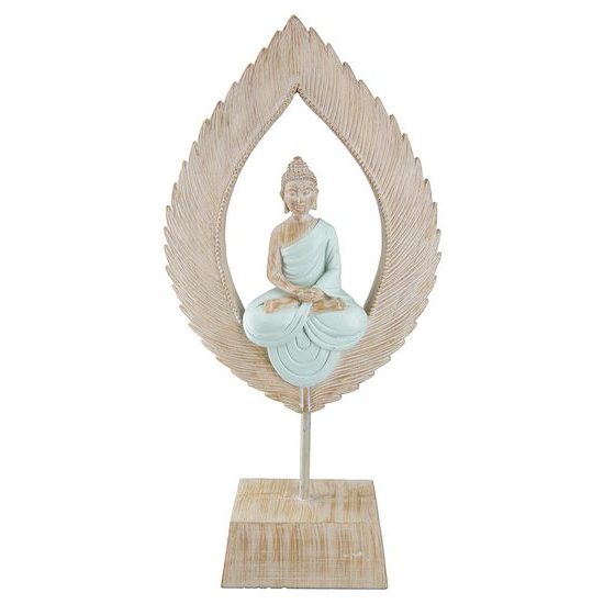 Dekorace Buddha Meditation v listu na klínku, 6,5x15,5x31,5 cm