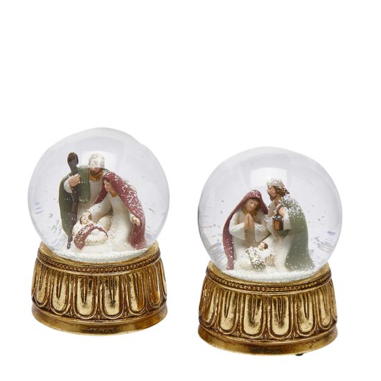 Vánoční dekorace sněžítko svatá rodina 1ks, 14,5x10 cm