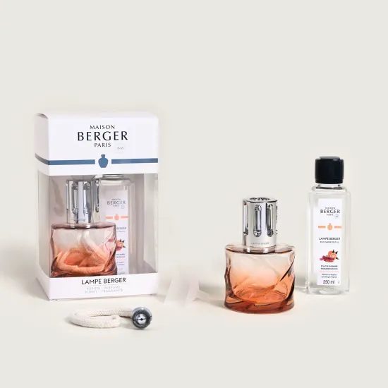 Maison Berger Paris - Darčeková sada: Katalytická lampa Spirale jantárová + Rhubarb radiancia, 250 ml