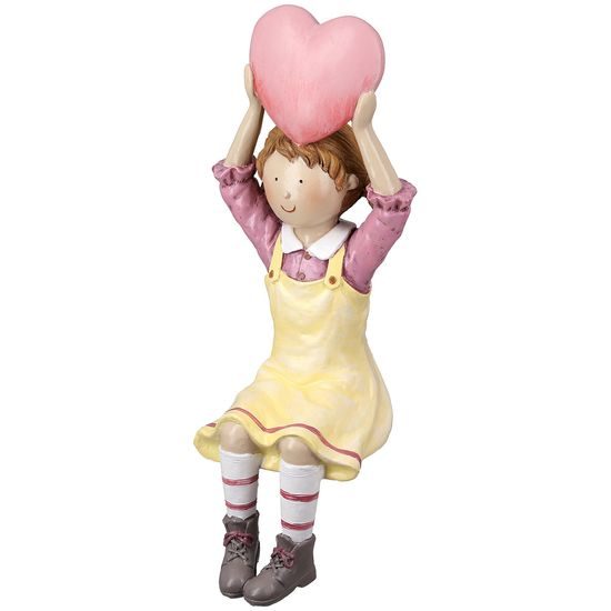 Dekorace figurka dítěte se srdcem Hanna & Holger 1ks, 7x7x23 cm