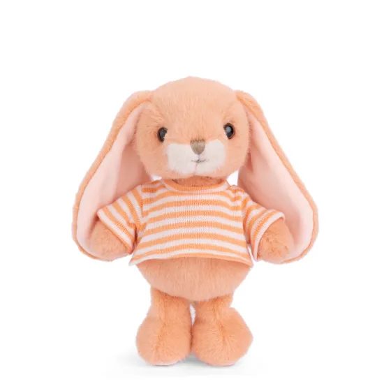 Plyšový zajíček v triku Bouncy Bunny oranžový, 15 cm