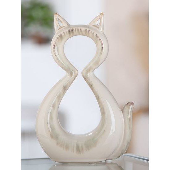 Keramická dekorace figura kočky Catty, 7x14x22 cm