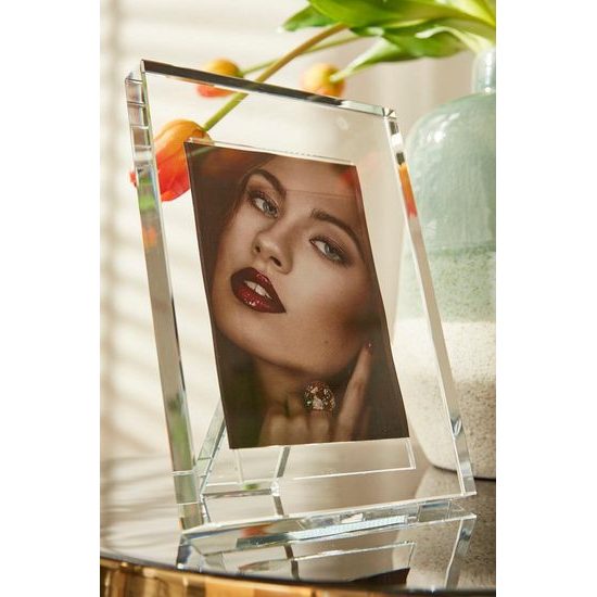 Skleněný foto rámeček křišťálové sklo, 21x16 cm