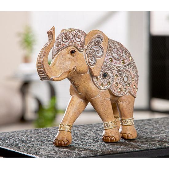 Dekorace figura slon Elody hnědý, 9x23x19 cm