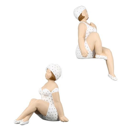 Dekorace figurka Becky v bílých plavkách 1ks, 18x12x31 cm