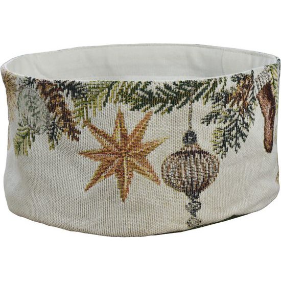 Vianočný gobelínový košík na pečivo Xmas Decor 10x18 cm, Sander