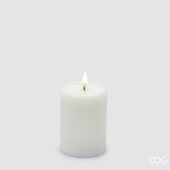 Sviečka s LED svetlom, biela, 10x7,5 cm