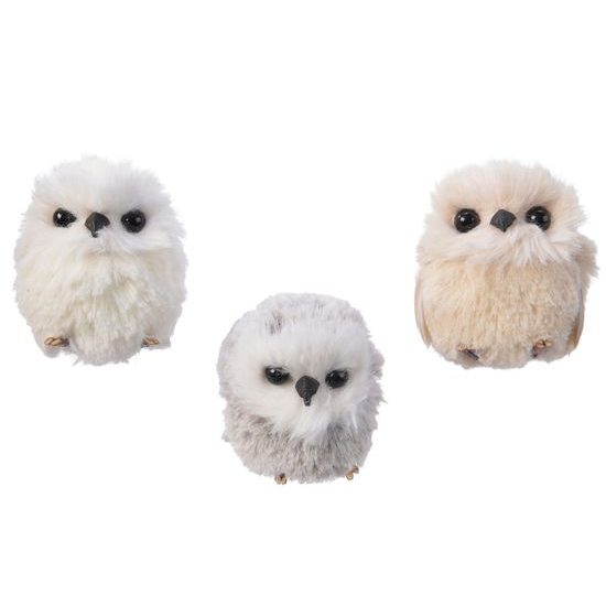 Vianočná dekorácia sova na zavesenie malá 1ks, 6x7 cm