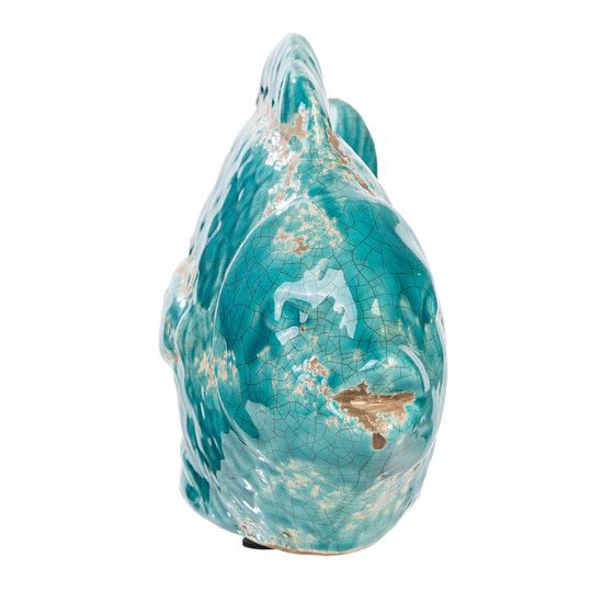 Keramická dekorace ryba modrá, 10x25x16 cm