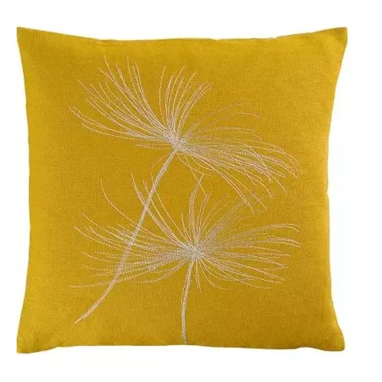 Poťah na vankúš Astera žltý s vyšivkou 40x40cm, Sander