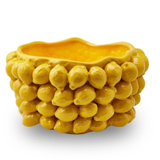 Keramická váza/kvetináč Chakra Lemon žltá, 24x42 cm