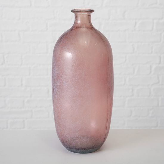 Recyklovaná skleněná váza Alice růžová, 45cm
