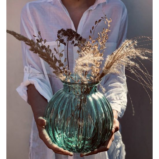 Křišťálová váza Maria zelená, 23x12 cm