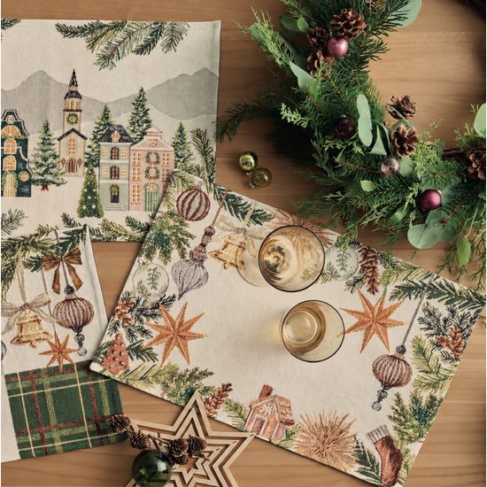 Vianočný gobelínový košík na pečivo Xmas Decor 10x18 cm, Sander