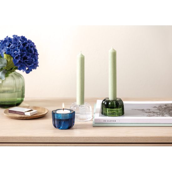 Skleněný svícen 2v1 Fleur zelený Ø 6,5cm, Villeroy & Boch