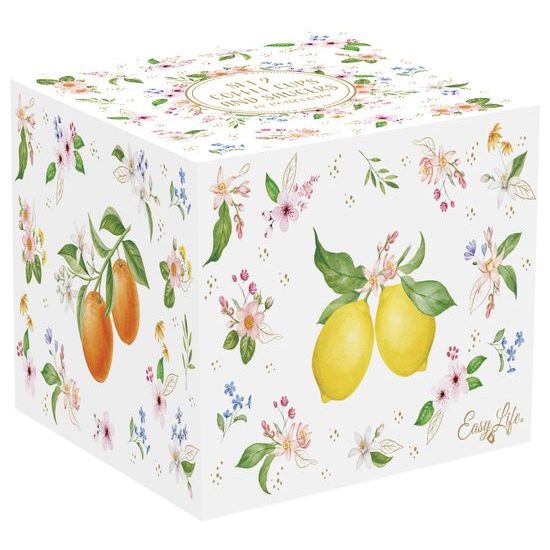 Porcelánová sada šálek s podšálkem na espresso 2ks Fancy Fruit třešně/citron 120ml, Easy Life