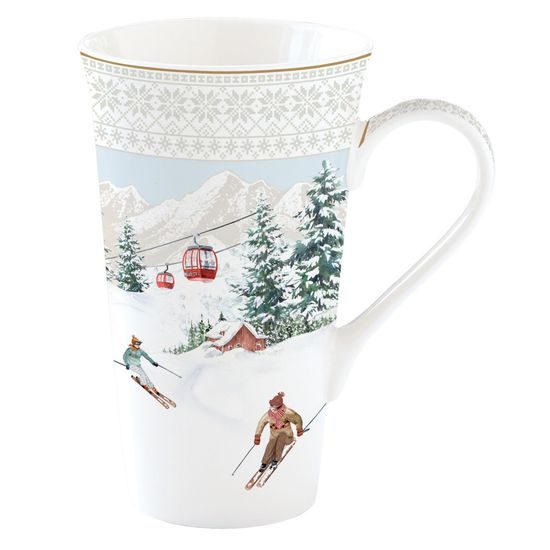 Porcelánový hrnček lyžiari 600ml Chalet, Easy Life