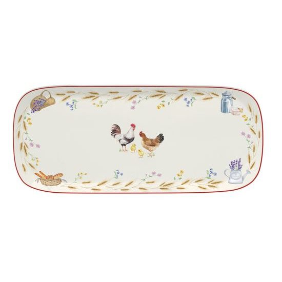 Porcelánový servírovací podnos Country Life 40x17,5 cm, Easy Life