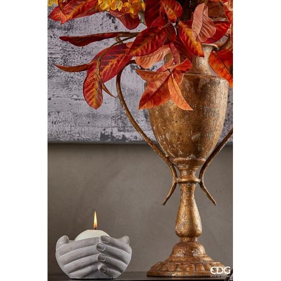 Betónový svietnik na sviečku/popolník, sivý, 7x14x9 cm