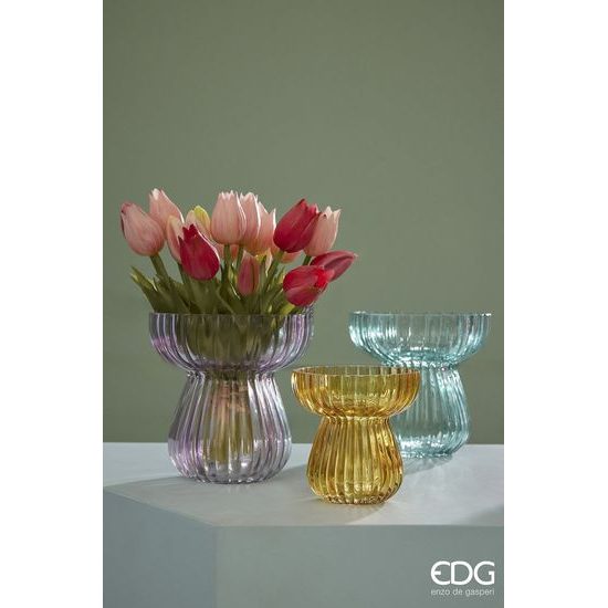 Jarná sklenená váza Bifold 1ks, 15,5x15 cm