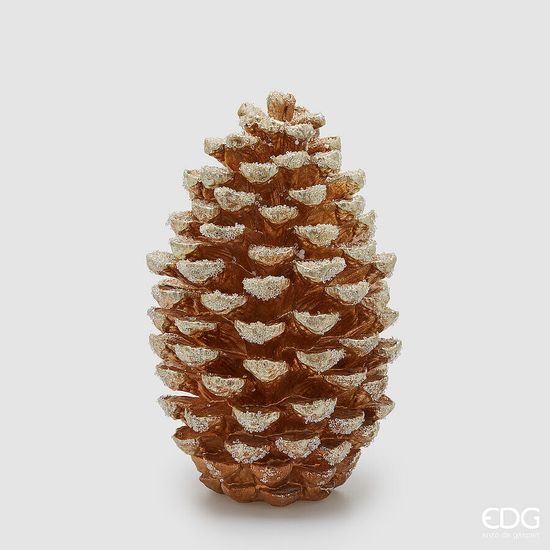 Vánoční dekorace šiška zlatá s flitry, 40x25 cm